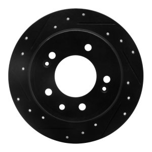 Hyundai Tucson Brake Rotor (1) - Rear Left - R1 Concepts - Drilled & Slotted - Black - `09-`16